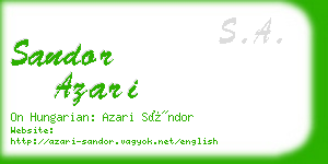 sandor azari business card